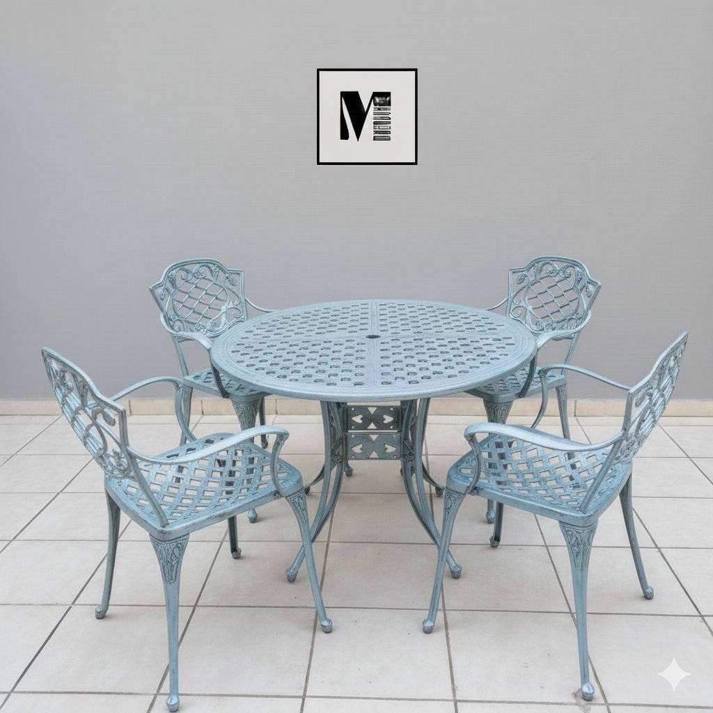 Juego de jardin chateux x4 redonda