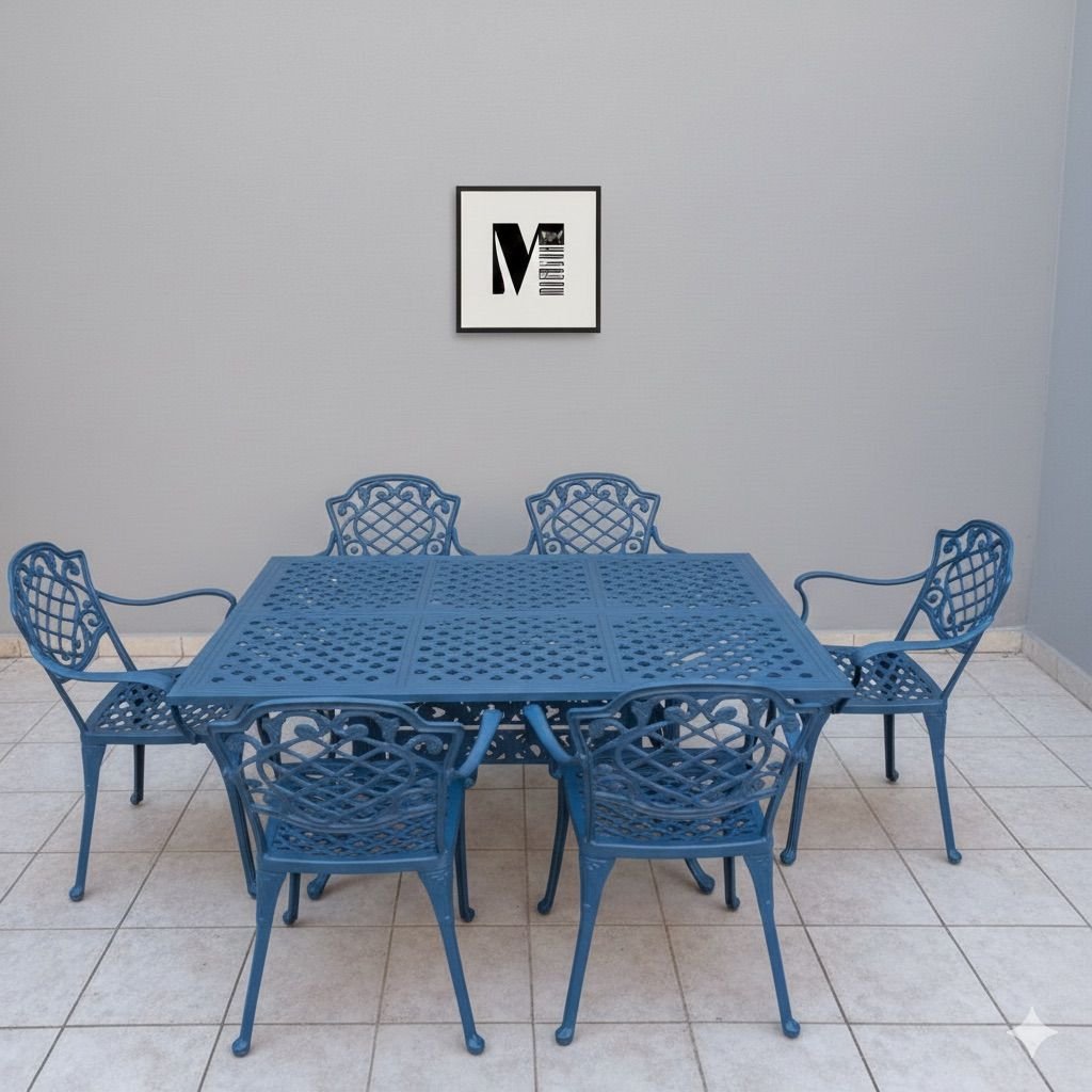 Juego de jardin chateux x6 rectangular