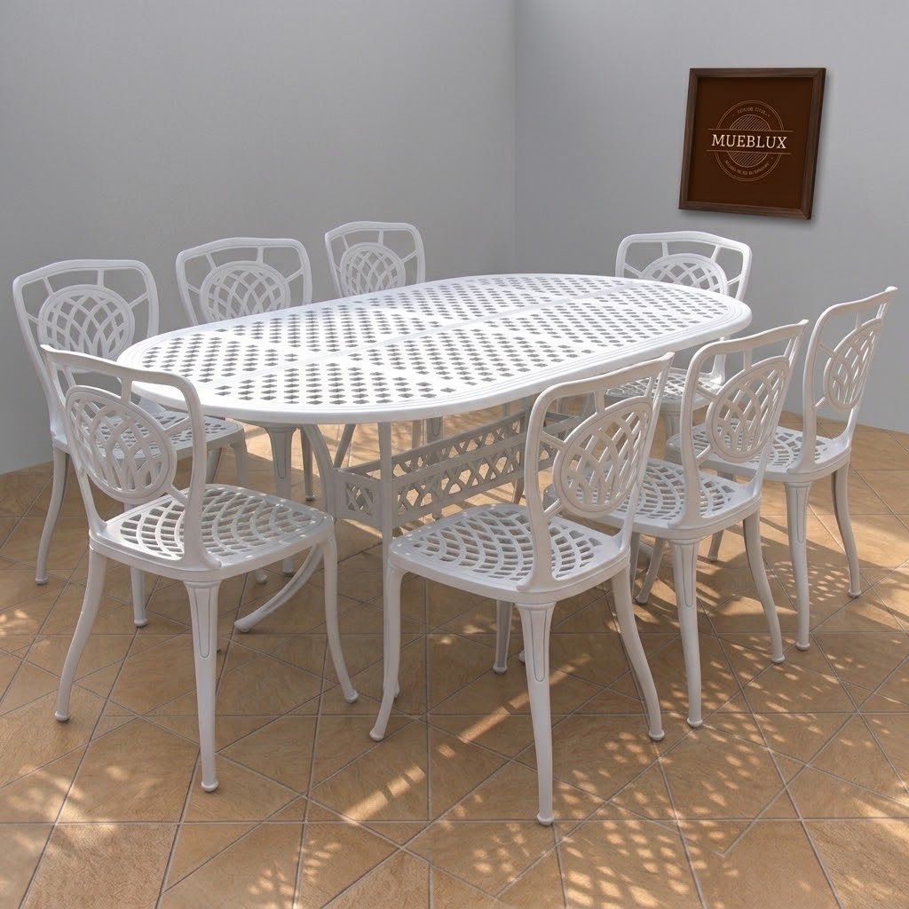 Juego de jardin Alumax x8 ovalada